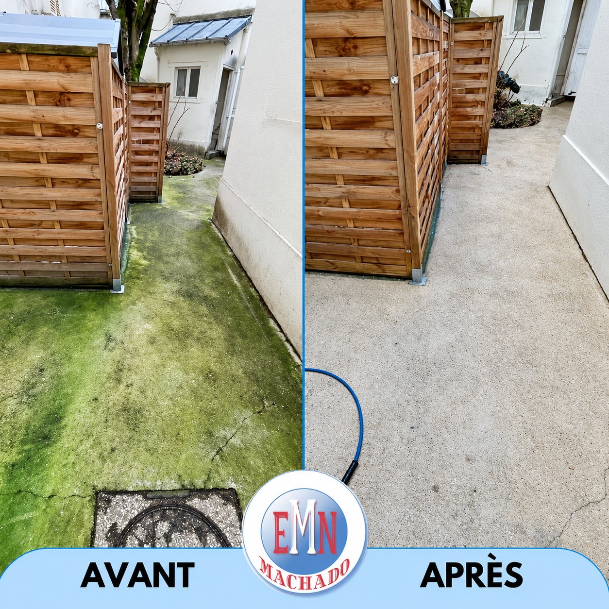 Cours, avant et après remise en état par Machado Nettoyage (photo 2)