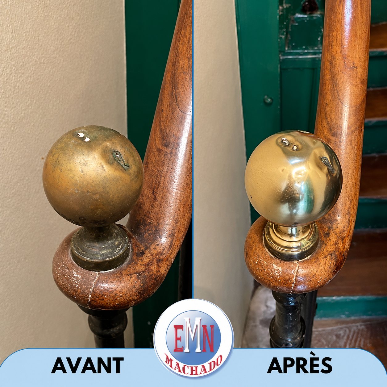 Cuivreries, avant et après remise en état par Machado Nettoyage (photo 3)