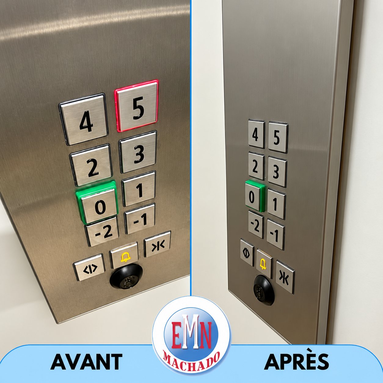 Ascenseurs, avant et après remise en état par Machado Nettoyage (photo 22)