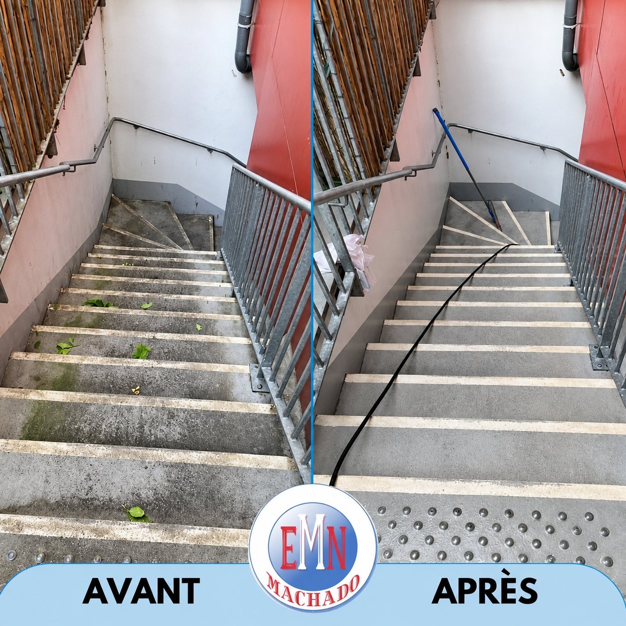 Escaliers, avant et après remise en état par Machado Nettoyage (photo 25)