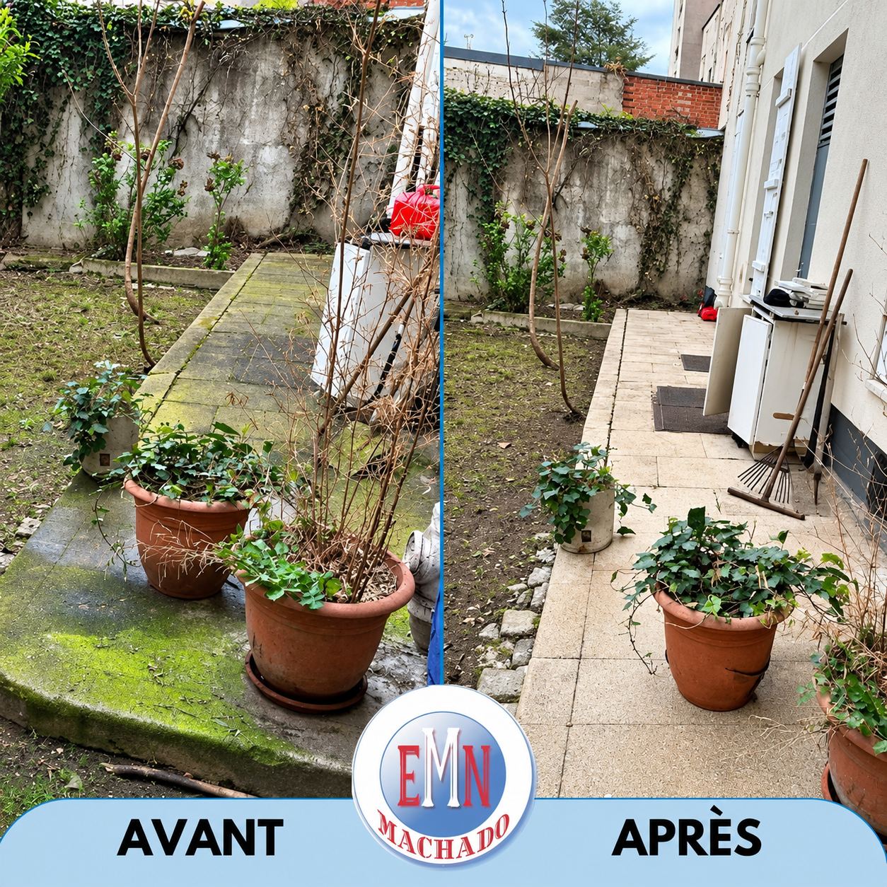Cours, avant et après remise en état par Machado Nettoyage (photo 51)