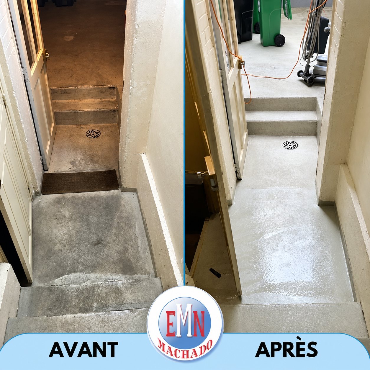 Escaliers, avant et après remise en état par Machado Nettoyage (photo 54)