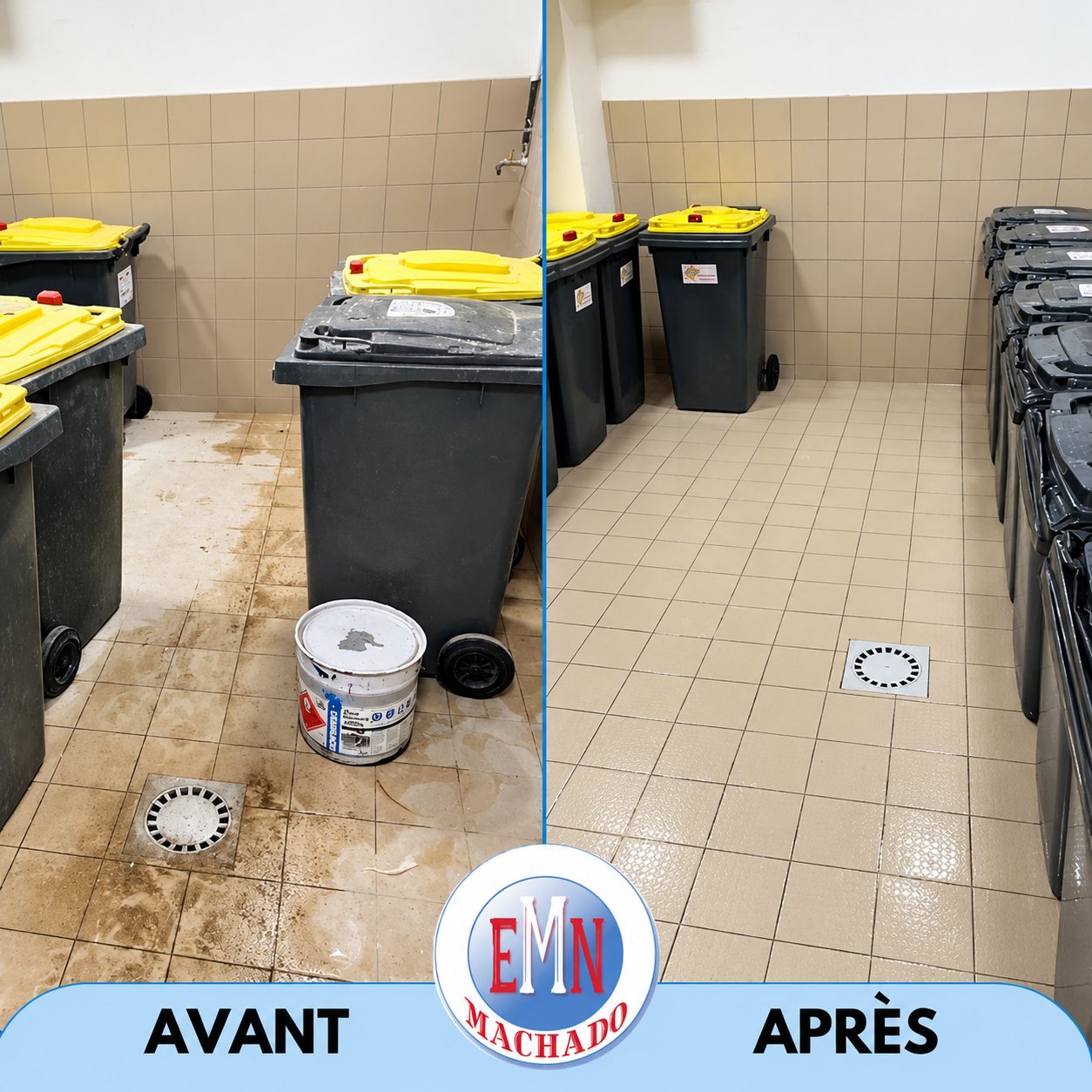 Locaux poubelles, avant et après remise en état par Machado Nettoyage (photo 61)