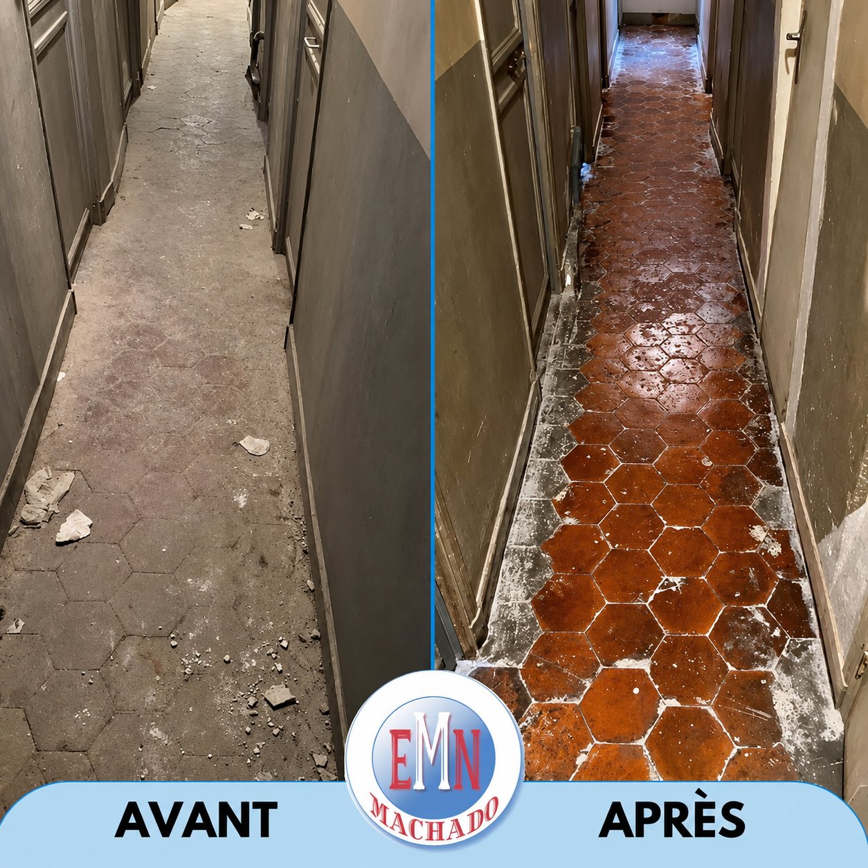 Divers sols, avant et après remise en état par Machado Nettoyage (photo 62)