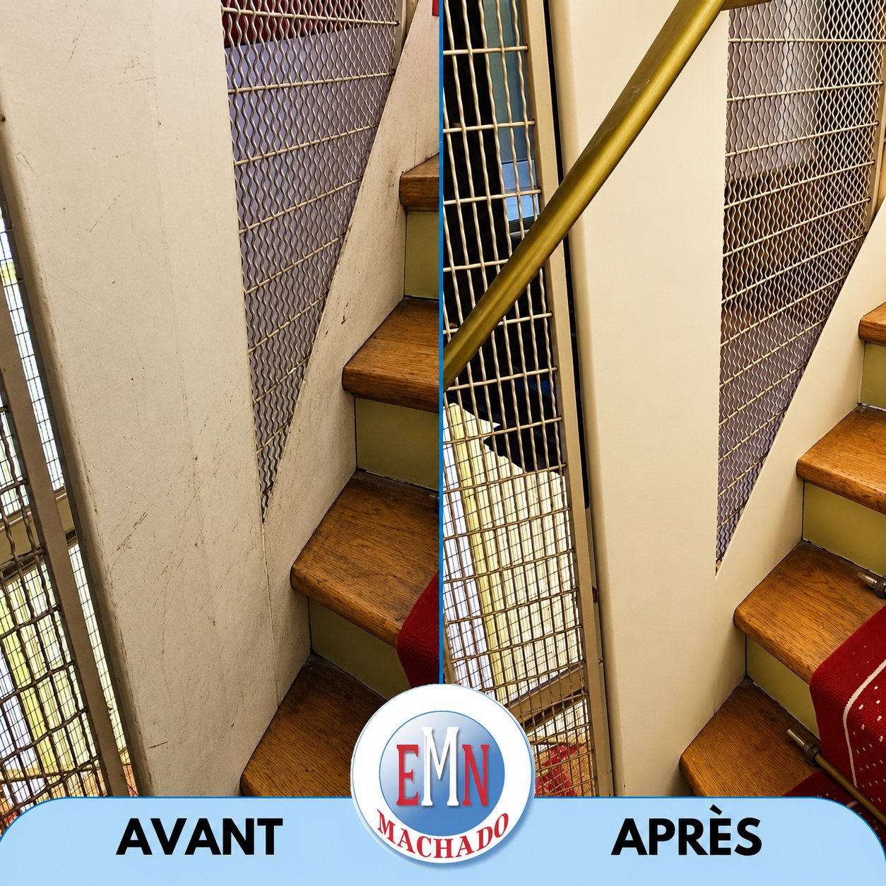 Escaliers, avant et après remise en état par Machado Nettoyage (photo 67)